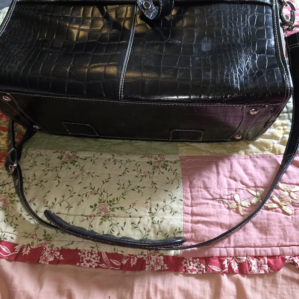 Siamod 'San Martino' Women's Leather black briefcase Laptop Case